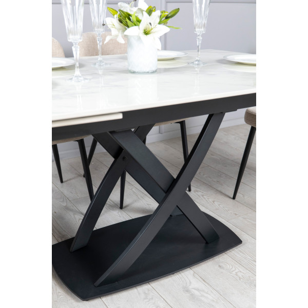 Керамічний стіл розкладний обідній Prestol Піано Білий 90х140 (200) см-15