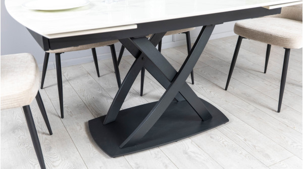 Керамічний стіл розкладний обідній Prestol Піано Білий 90х140 (200) см-16