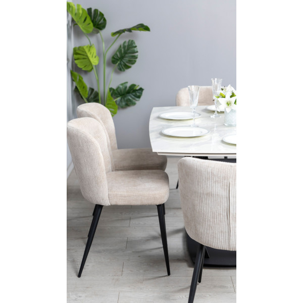 Керамічний стіл розкладний обідній Prestol Піано Білий 90х140 (200) см-6