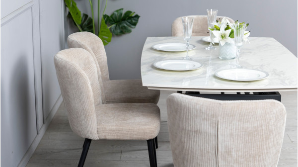 Керамічний стіл розкладний обідній Prestol Піано Білий 90х140 (200) см-7