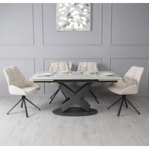 Керамический стол раскладной обеденный Prestol Ричмонд Молочный