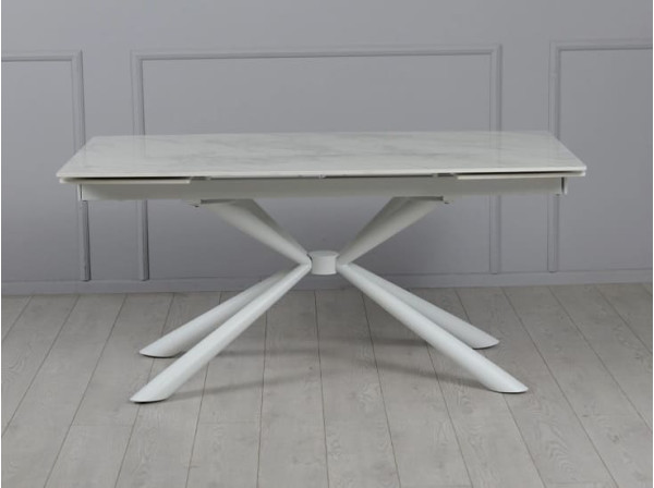 Керамічний стіл розкладний обідній Prestol Рим Білий 90х160 (240) см-5