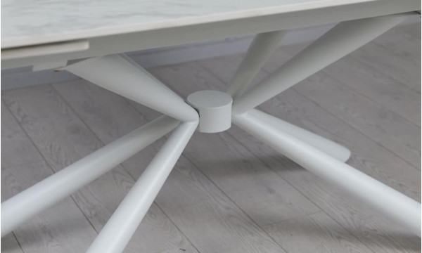 Керамічний стіл розкладний обідній Prestol Рим Білий 90х160 (240) см-10