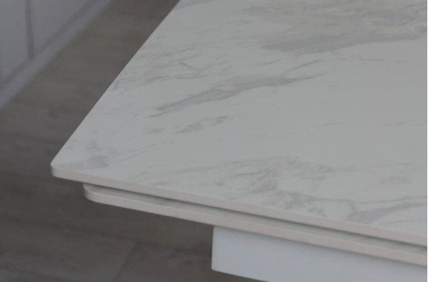 Керамічний стіл розкладний обідній Prestol Рим Білий 90х160 (240) см-9