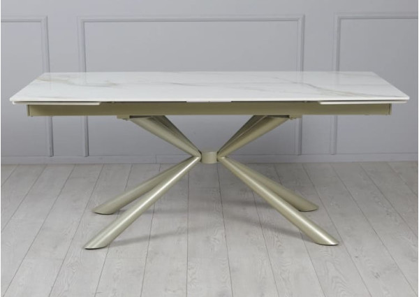 Керамічний стіл розкладний обідній Prestol Рим Білий/шампань 90х180 (260) см-8