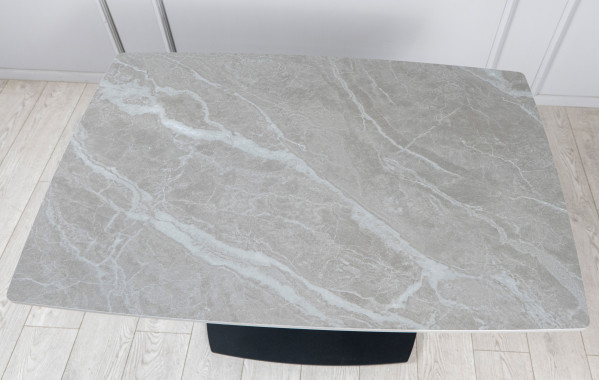 Керамический стол раскладной обеденный Prestol Саймон Серый матовый 80х120 (180) см-9