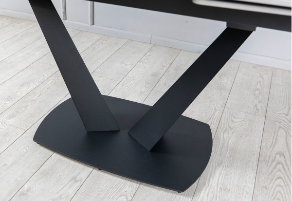 Керамический стол раскладной обеденный Prestol Саймон Серый матовый 80х120 (180) см-11