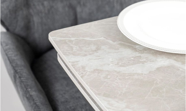 Керамический стол раскладной обеденный Prestol Саймон Серый матовый 80х120 (180) см-8