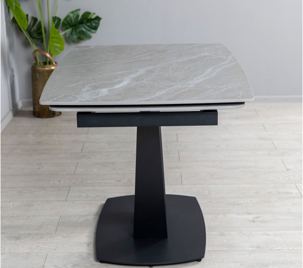 Керамический стол раскладной обеденный Prestol Саймон Серый матовый 80х120 (180) см-7