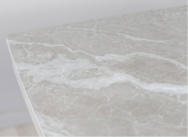 Керамический стол раскладной обеденный Prestol Саймон Серый матовый 80х120 (180) см-10