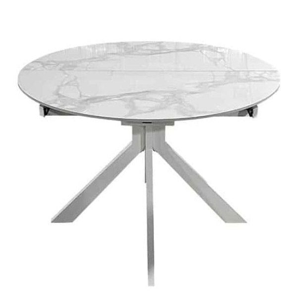 Керамічний стіл розкладний обідній Prestol Асті Білий 110-150 см-0