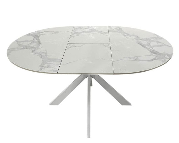 Керамічний стіл розкладний обідній Prestol Асті Білий 110-150 см-1