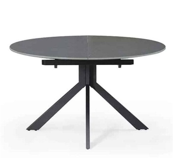 Керамический стол раскладной обеденный Prestol Асти Серый-черный 110-150 см-0