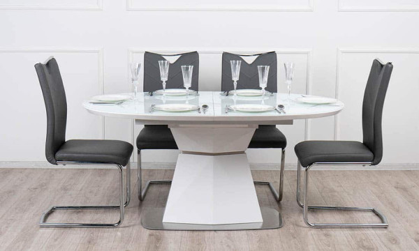 Стіл розкладний обідній Prestol Даймонд Білий 140-180 см-4