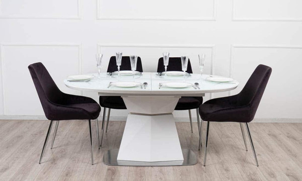 Стіл розкладний обідній Prestol Даймонд Білий 140-180 см-3