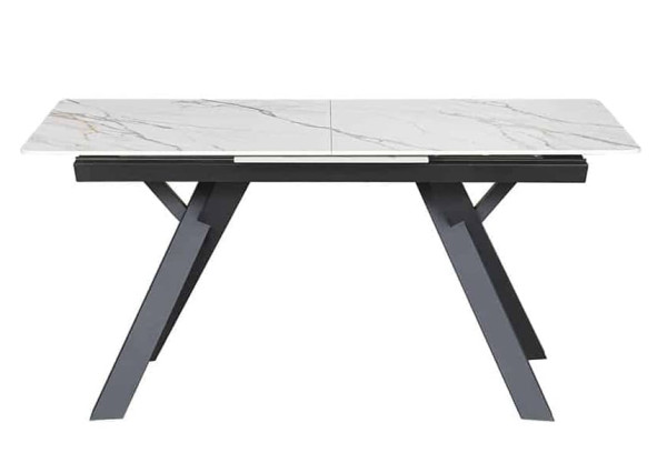 Керамический стол раскладной обеденный Prestol Гермес Белый-черный 160-200 см-0