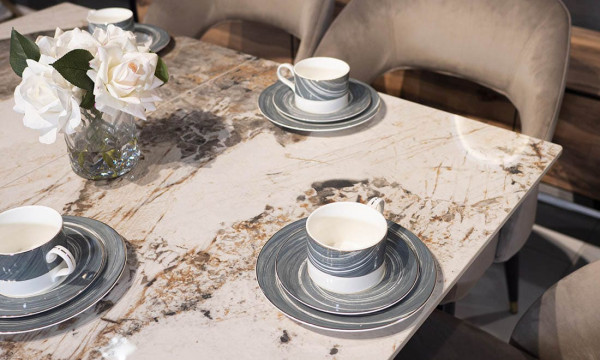 Керамічний стіл розкладний обідній Prestol Пандора Коричневий 120-160 см-7