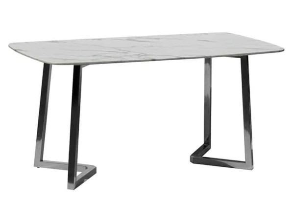 Стіл обідній Prestol Ріміні Білий-срібло 160 см-0