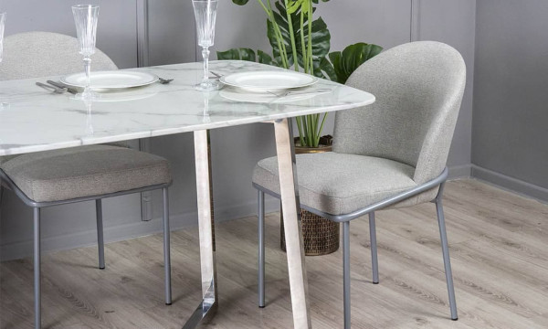 Стіл обідній Prestol Ріміні Білий-срібло 160 см-7