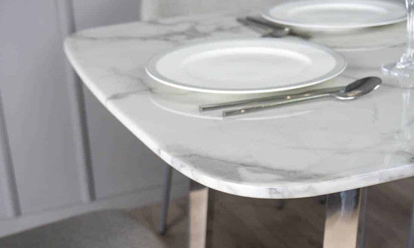 Стіл обідній Prestol Ріміні Білий-срібло 160 см-2