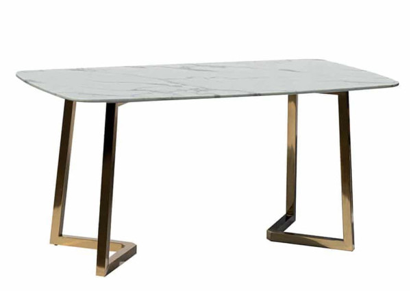 Стіл обідній Prestol Ріміні Білий-золото 160 см-0