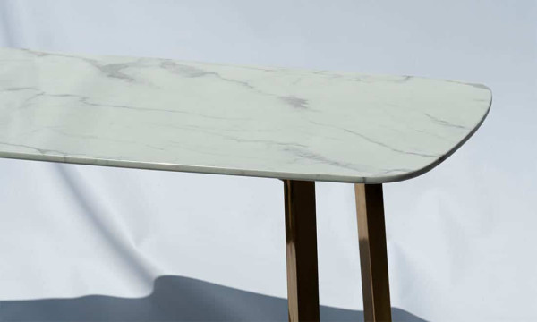 Стіл обідній Prestol Ріміні Білий-золото 160 см-3