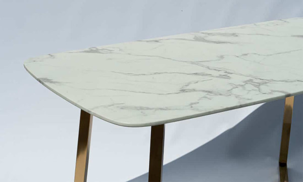 Стіл обідній Prestol Ріміні Білий-золото 160 см-8