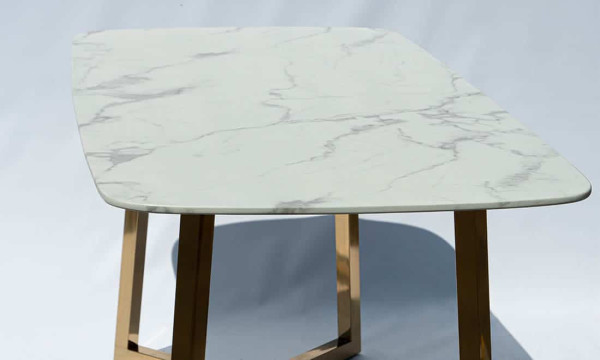 Стіл обідній Prestol Ріміні Білий-золото 160 см-9