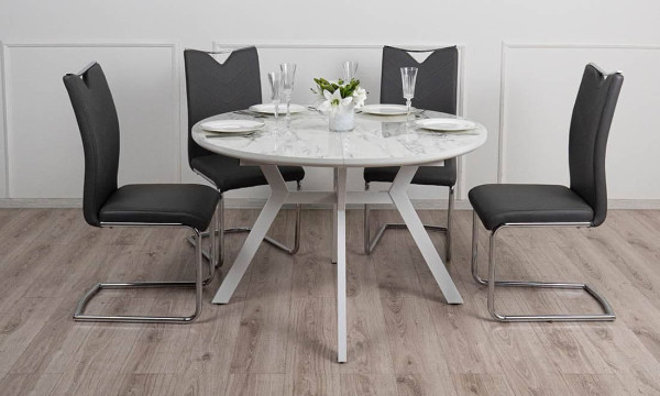 Стол раскладной обеденный Prestol Соната Белый 120-160 см-4