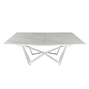 Керамический стол раскладной обеденный Prestol Спирит Белый 180-230 см