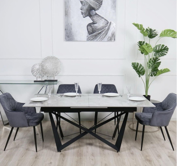 Керамічний стіл розкладний обідній Prestol Спіріт Сірий 180-230 см-1