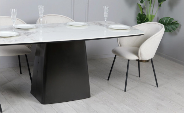 Керамічний стіл обідній Prestol Титан Білий/графіт-4