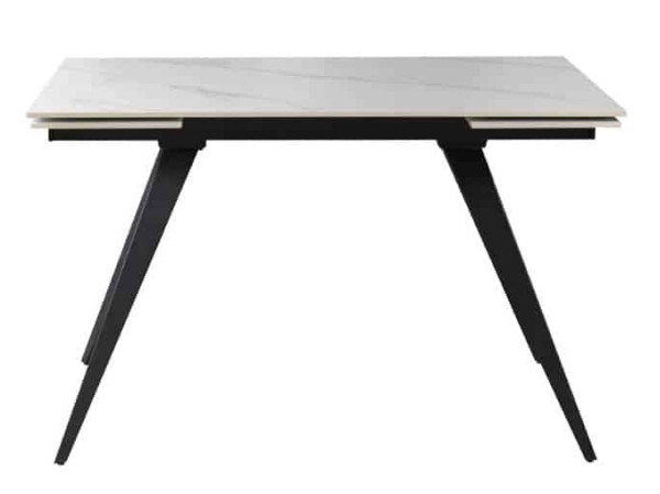 Керамічний стіл розкладний обідній Prestol Торі Білий матовий 80х120 (180) см-7