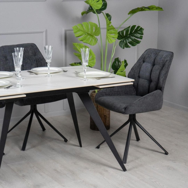 Керамічний стіл розкладний обідній Prestol Торі Білий матовий 80х120 (180) см-6