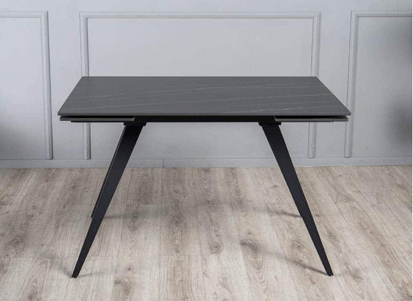 Керамічний стіл розкладний обідній Prestol Торі Чорний матовий 80х120 (180) см-7