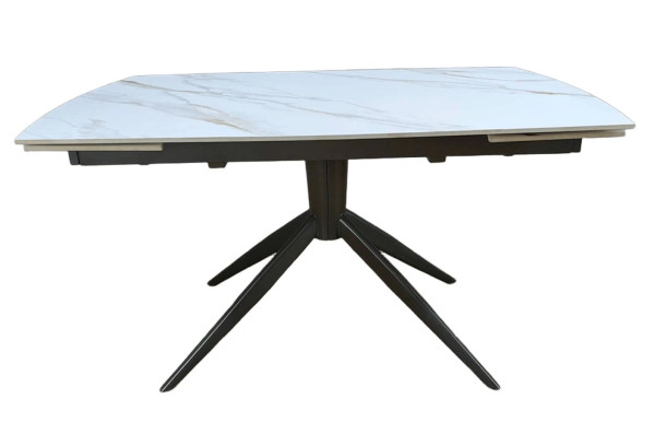 Керамический стол раскладной обеденный Prestol Вираж Молочный глянец 90х140 (200) см-7