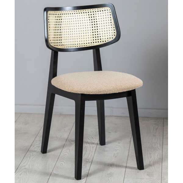 Стілець Prestol Пепе Cane Чорний/беж-0