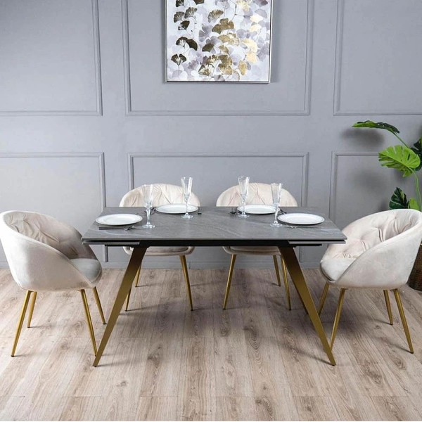 Стул Prestol Юник Светло-бежевый Велюр-5