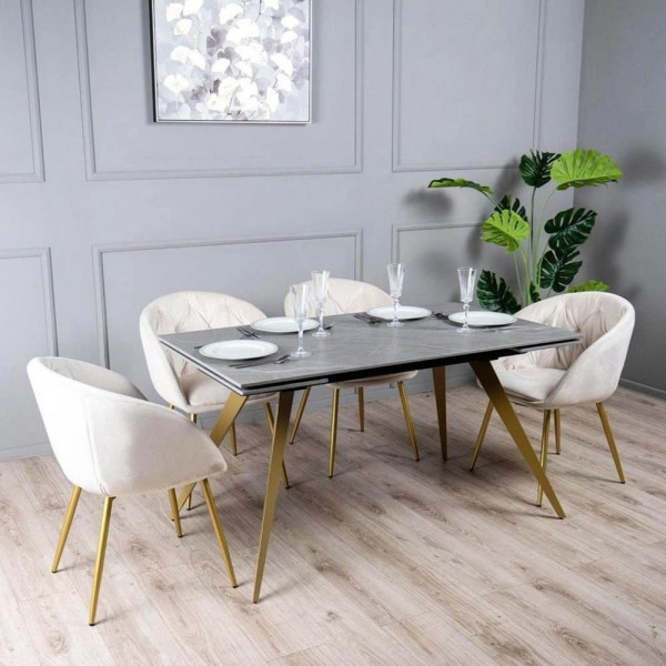 Стул Prestol Юник Светло-бежевый Велюр-4