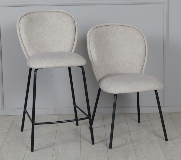 Напівбарний стілець Prestol Симпл Світло-сірий/чорний-7