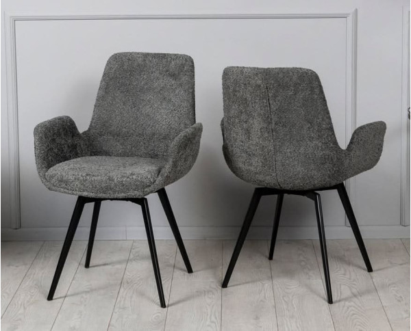 Стілець поворотний Prestol Дюк Сірий Букле-1