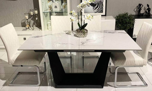 Стіл розкладний обідній Prestol ПЕГАС Білий Кераміка 160-8