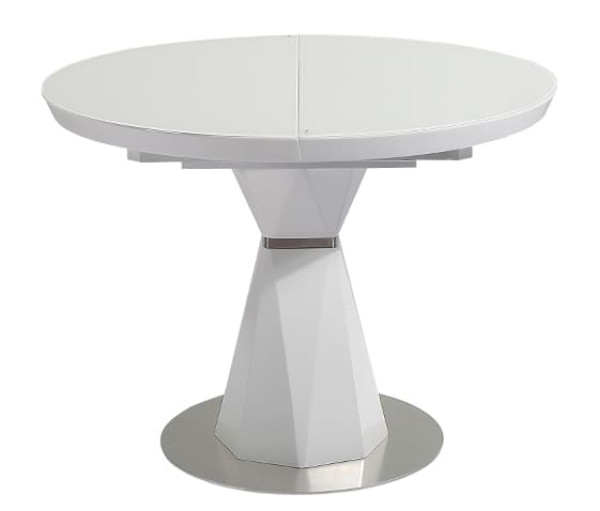 Стол раскладной обеденный Prestol РАУНД Белый Стекло-0