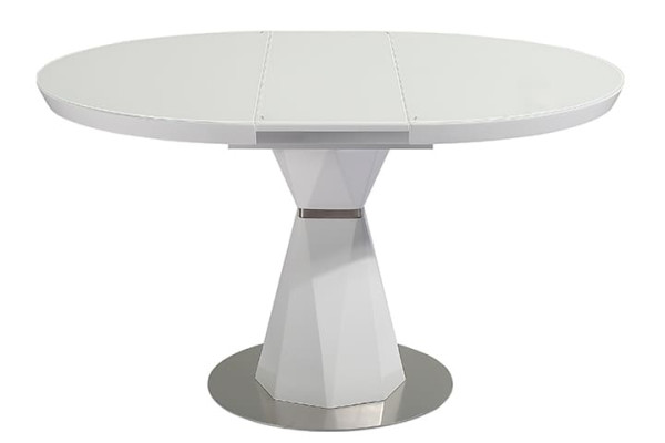 Стол раскладной обеденный Prestol РАУНД Белый Стекло-1