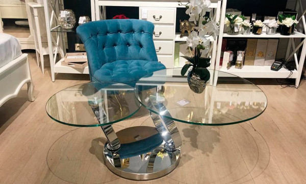 Стіл журнальний Prestol Дабл-Рінг Скло-2