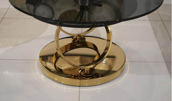 Стол журнальный Prestol Дабл-Ринг Золото Стекло-7