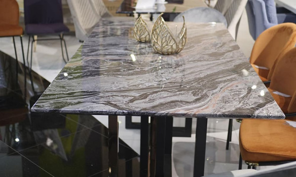 Стол обеденный Prestol Эклипс Черный Мрамор-2