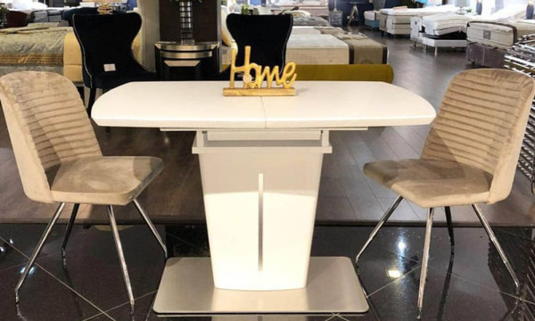 Стіл розкладний обідній Prestol АДАМ Білий Скло-11