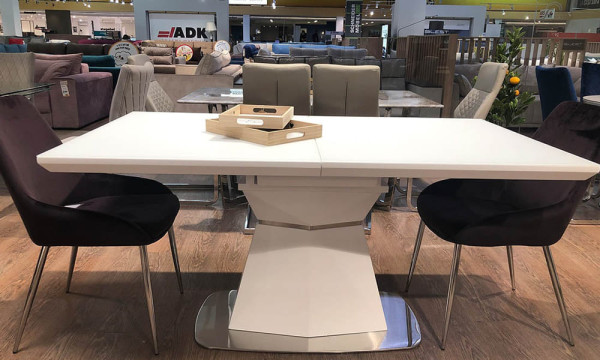 Стіл розкладний обідній Prestol КРИСТАЛ Білий МДФ-9