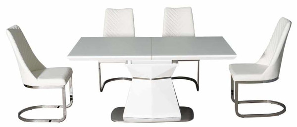 Стіл розкладний обідній Prestol КРИСТАЛ Білий МДФ-10